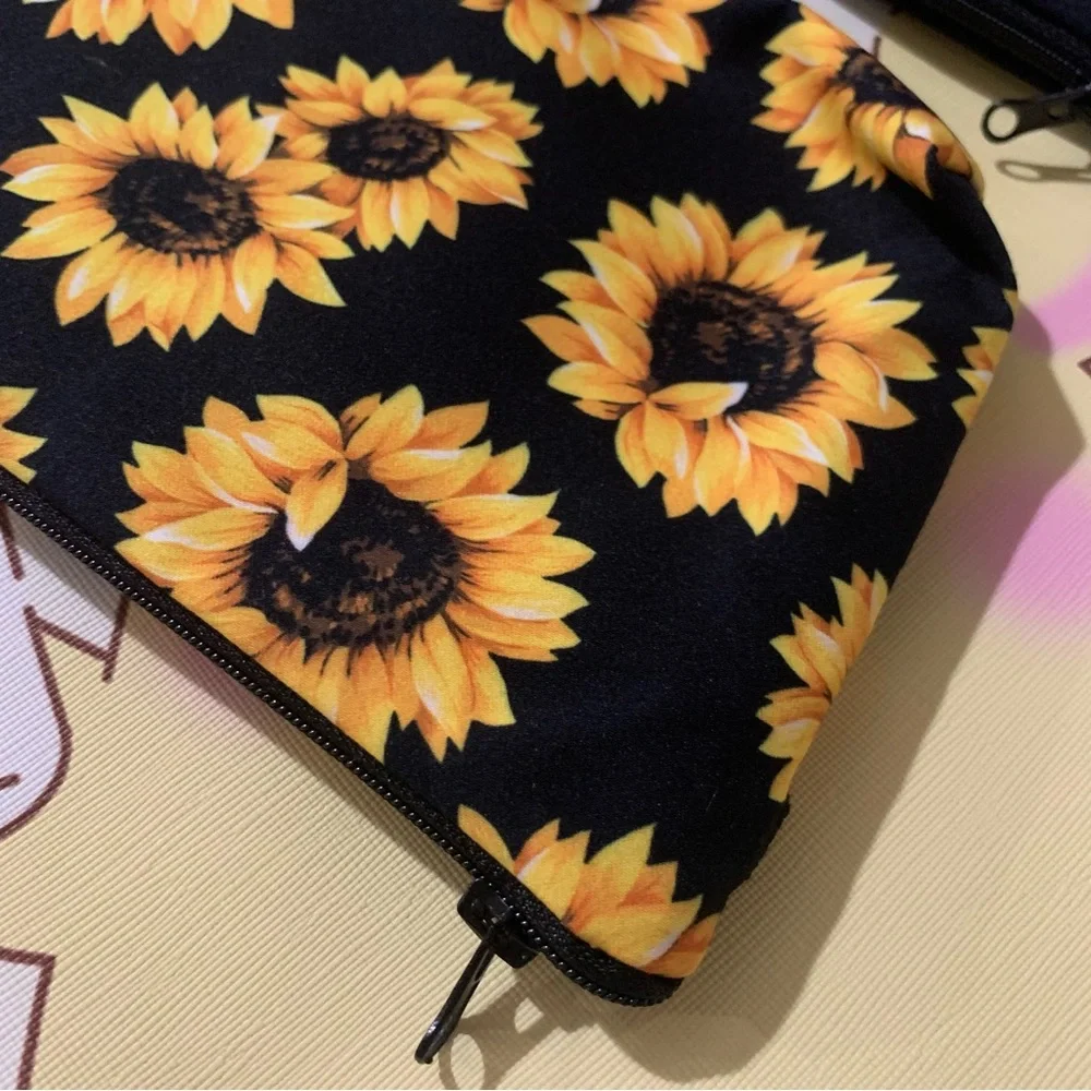 2 Floral Print Zip Cosmetic Pouches